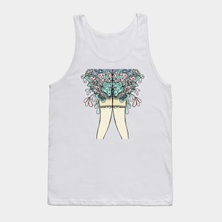 Lady flowers leg illustrated Tank Top